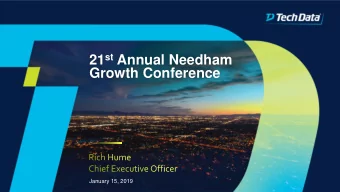 Growth Conference  January 15, 2019  Forward-Looking Statements  Use of Non-GAAP Financial