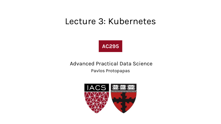 lecture 3 kubernetes