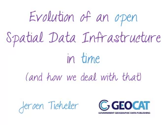 Evolution of an open  Spatial Data Infrastructure  in time  (and how we deal with that)  Jeroen