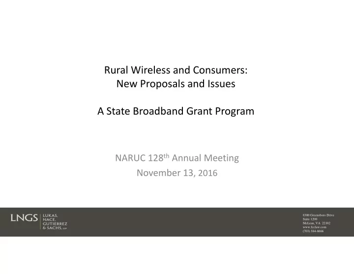 rural wireless and consumers new proposals and issues a