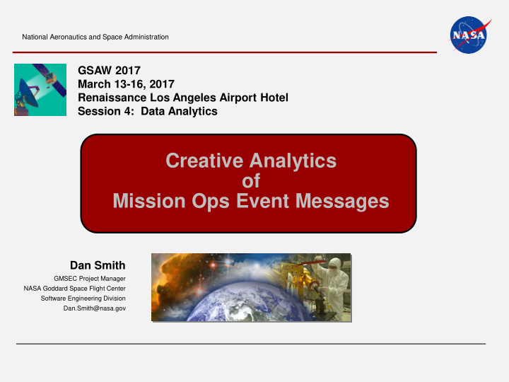 creative analytics of mission ops event messages