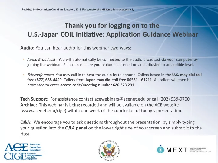 thank you for logging on to the u s japan coil initiative