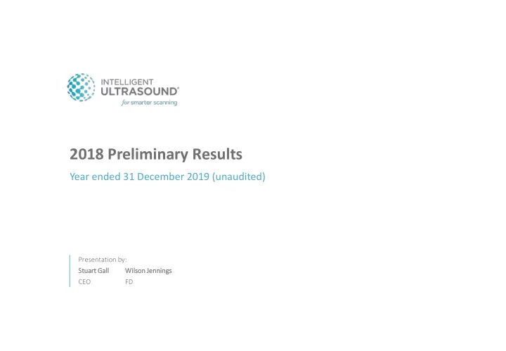 2018 preliminary results