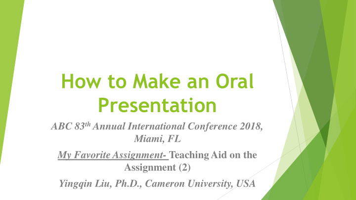how to make an oral presentation