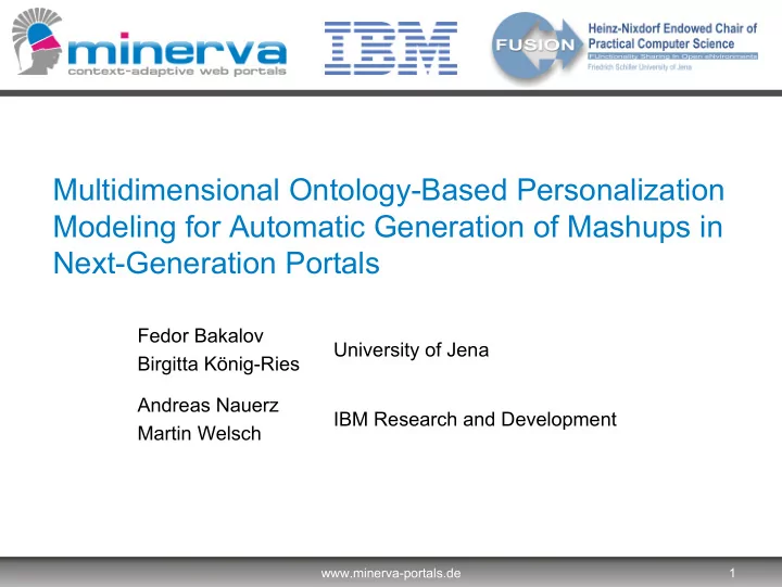 multidimensional ontology based personalization modeling