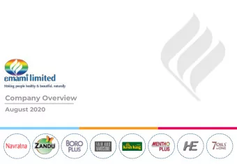 Company Overview  August 2020  Some of the statements made in this presentation may look forward