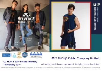 DISCLAIMER  The information contained in our presentation is intended solely for your personal