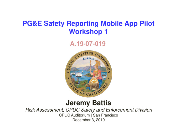 pg e safety reporting mobile app pilot