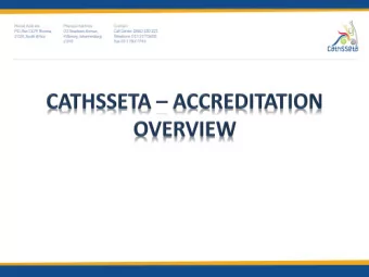 PRESENTATION OVERVIEW    About us    Legislative Framework    ETQA Scope