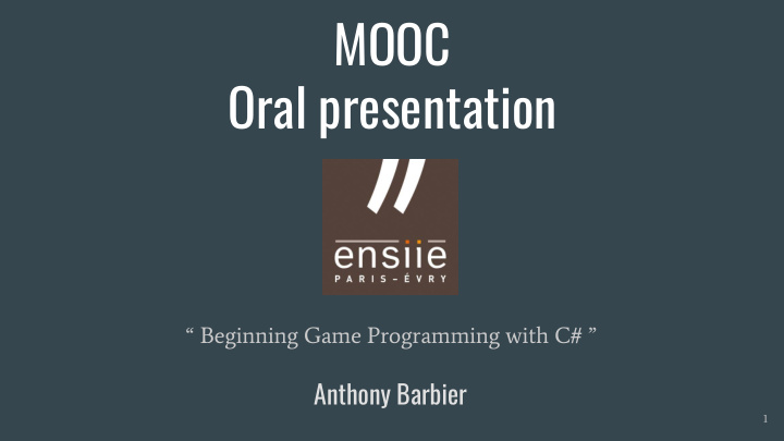 mooc oral presentation