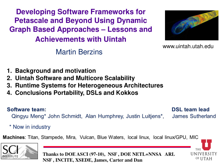 developing software frameworks for petascale and beyond