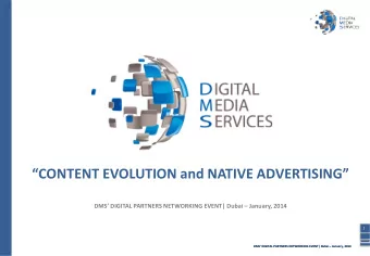 CONTENT EVOLUTION and NATIVE ADVERTISING  DMS DIGITAL PARTNERS NETWORKING EVENT| Dubai