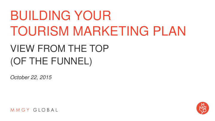 building your tourism marketing plan