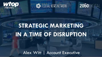 STRATEGIC MARKETING  IN A TIME OF DISRUPTION  Alex Witt | Account Executive  Leverage Native
