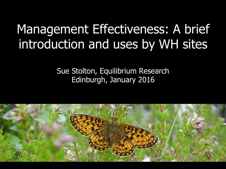management effectiveness a brief introduction and uses by