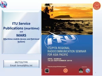 ITU Service Publications (maritime)  and  MARS  (Maritime mobile Access and Retrieval  System)  1