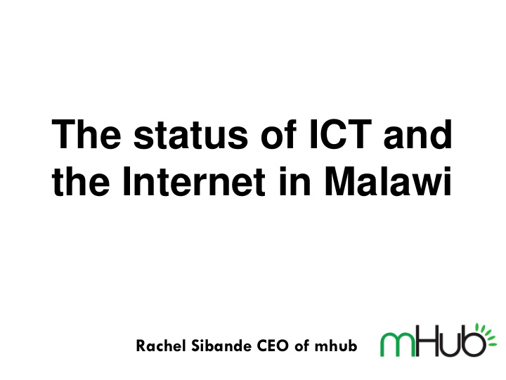 the status of ict and