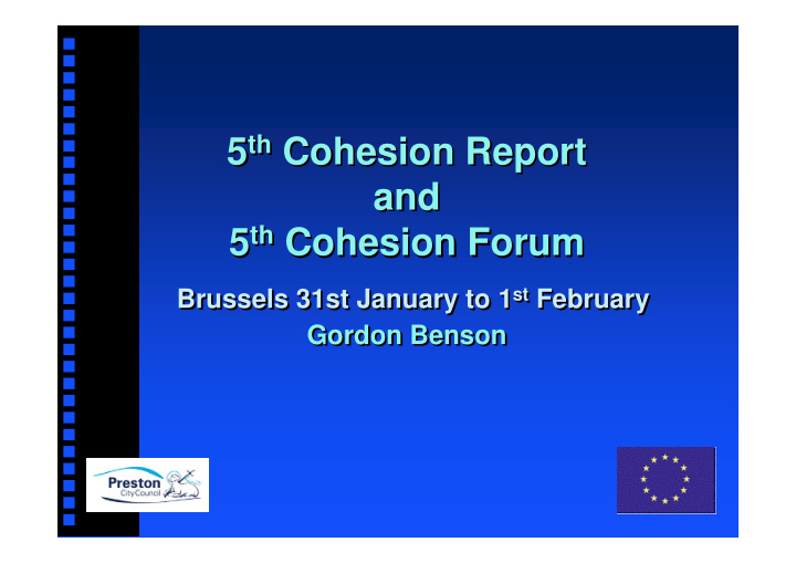 5 th cohesion report 5 th cohesion report and and 5 th