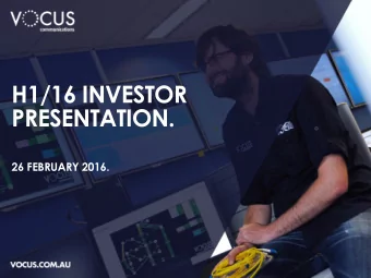 PRESENTATION.  26 FEBRUARY 2016.  CONTENTS.  1.  H1/16 RESULTS  2.  M2 H1/16 RESULTS  3.  MERGED