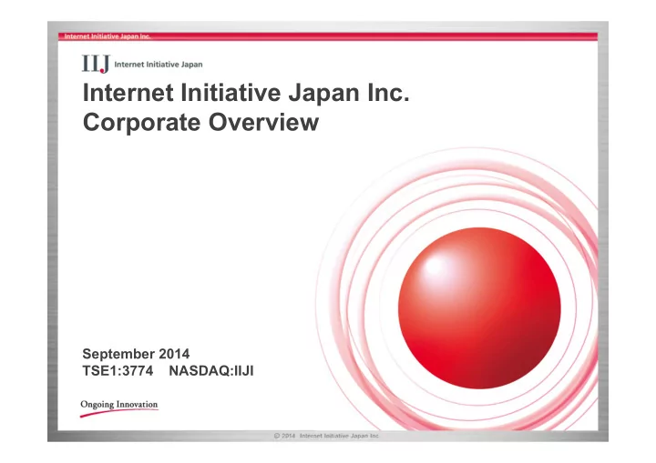 internet initiative japan inc corporate overview