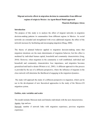 Migrant networks effects in migration decision in communities from different  regions of origin in