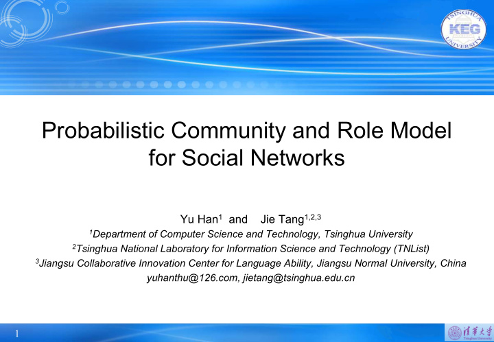 probabilistic community and role model for social networks