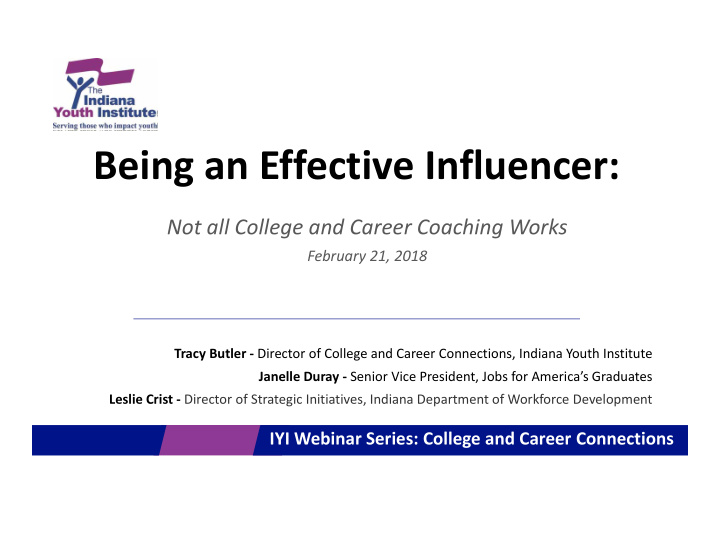 being an effective influencer