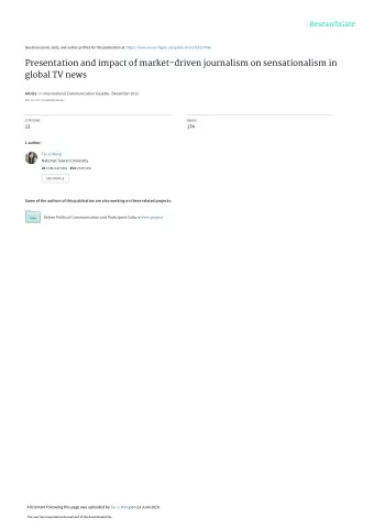 Presentation and impact of market-driven journalism on sensationalism in  global TV news Article in