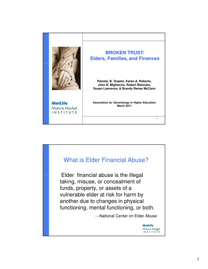what is elder financial abuse