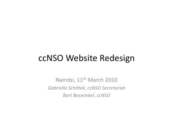 ccNSOWebsiteRedesign Nairobi,11 th March2010