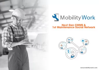 Next Gen CMMS &amp;  1st Maintenance Social Network  www.mobility-work.com  CLASSIC CMMS: ANALYSIS