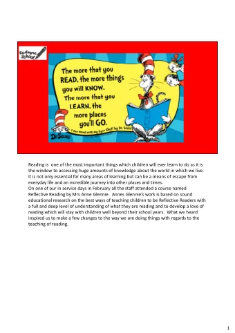 Reading is  one of the most important things which children will ever learn to do as it is  the