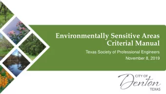Criterial Manual  Texas Society of Professional Engineers  November 8, 2019  Regulation Overview