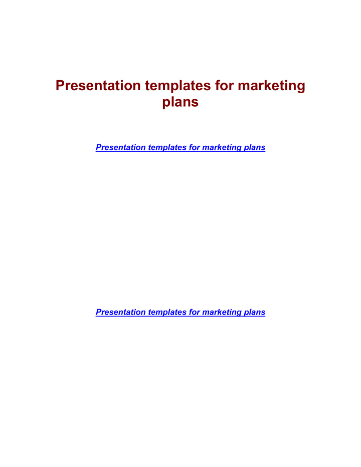 presentation templates for marketing plans