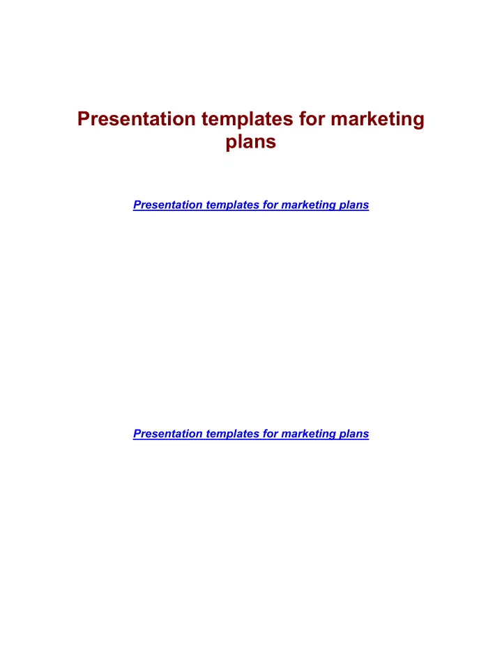presentation templates for marketing plans