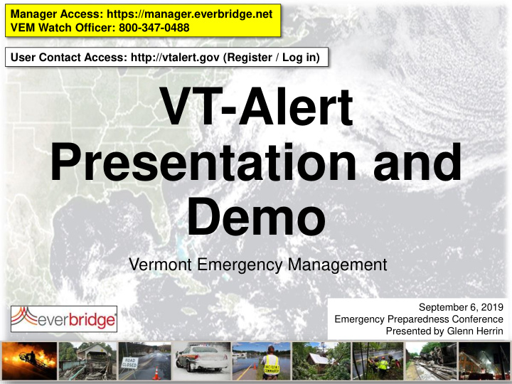 vt alert presentation and demo