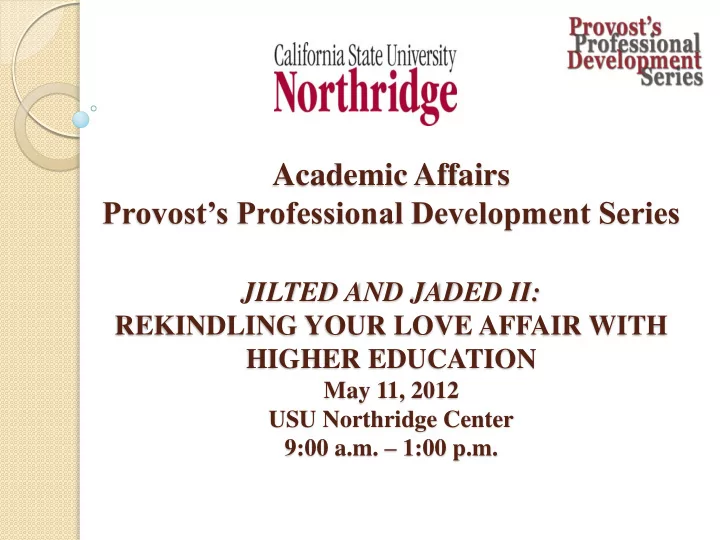academic affairs provost s professional development