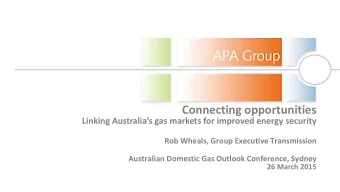 About APA Group  APA overview  APA is Australias largest gas infrastructure business  Market
