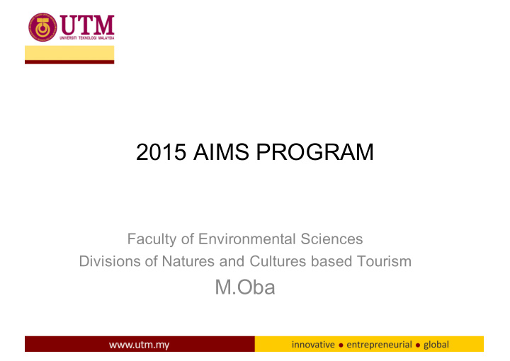 2015 aims program