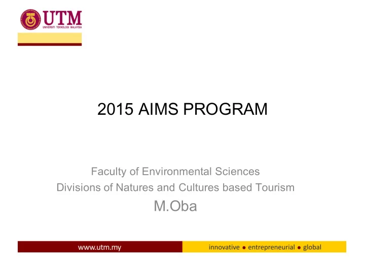 2015 aims program