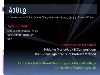 JLO Composition for Voice, Iyl, Gngan, kb, Agogo, Skr , Clave &amp; Piano