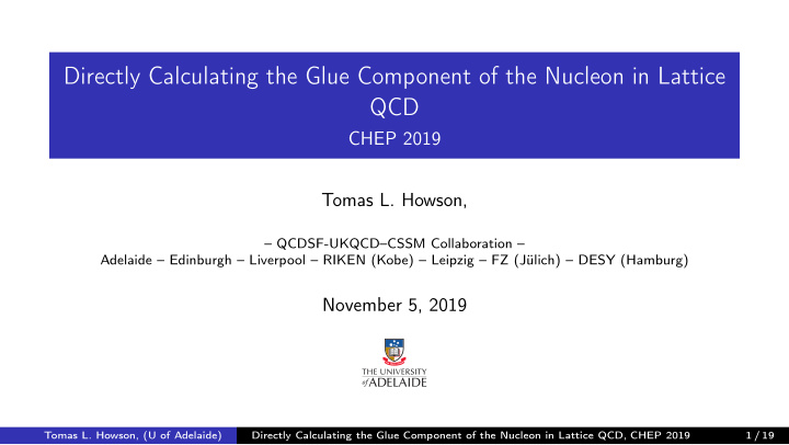 directly calculating the glue component of the nucleon in