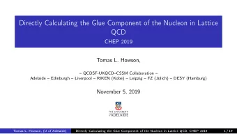 Directly Calculating the Glue Component of the Nucleon in Lattice  QCD  CHEP 2019  Tomas L. Howson,