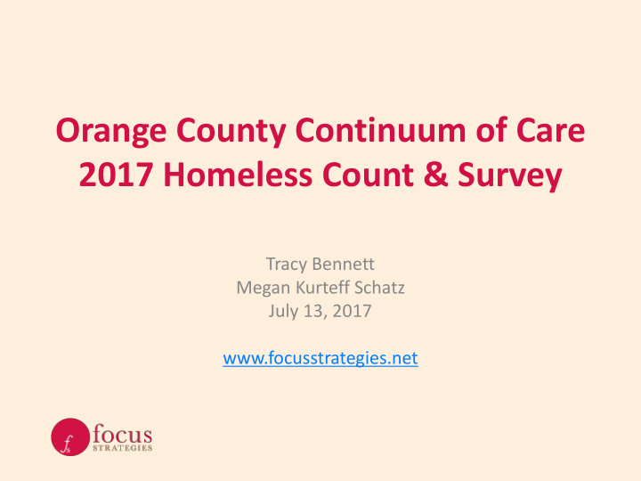 2017 homeless count survey