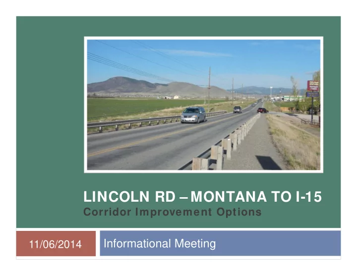 lincoln rd montana to i 15