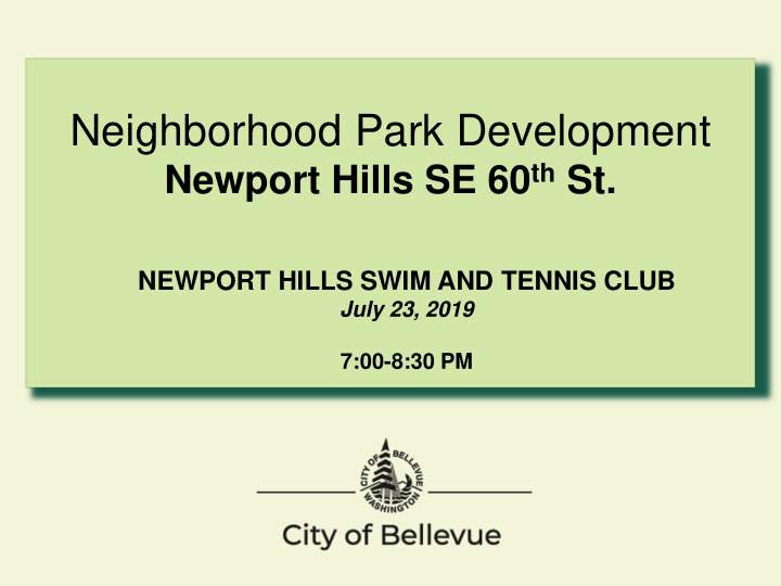neighborhood park development