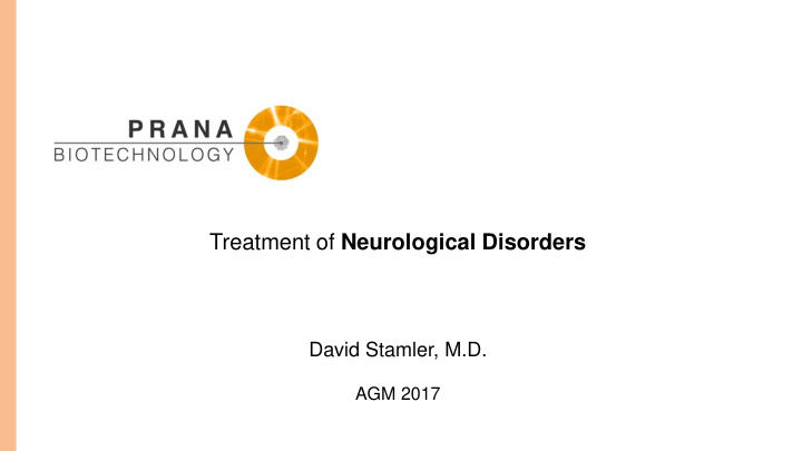 treatment of neurological disorders