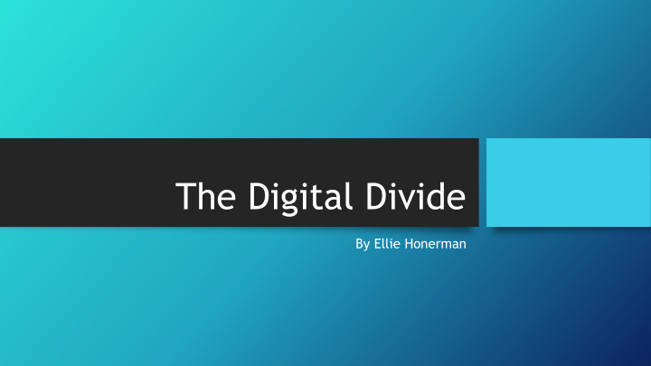 the digital divide