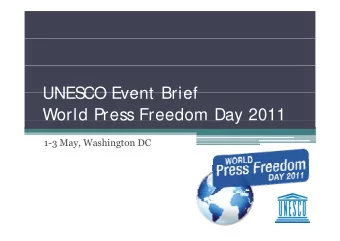 UNES  UNES  CO Event Brief  CO Event Brief  World Press Freedom Day 2011  World Press Freedom Day