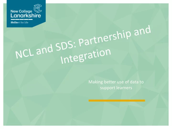 making better use of data to support learners tiso